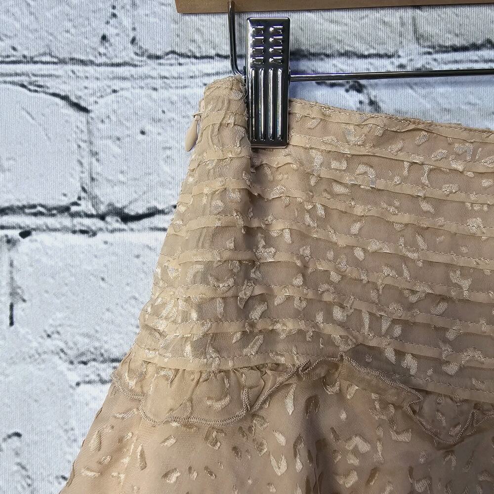 Reiss Womens Lelis Burn-Out Pattern Tiered‎ Mini Skirt Size 4 Blush Pink - Picture 8 of 11